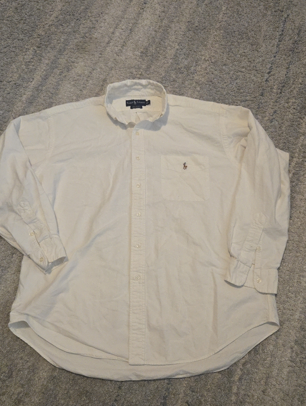 VTG Polo Ralph Lauren Big Shirt White Oxford Button Down Mens Large Oversized